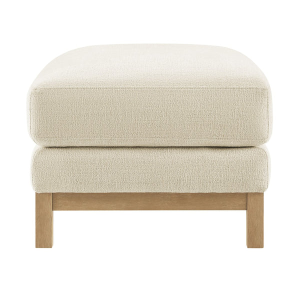 Modway Furniture Roscoe Fabric Ottoman - Plush Rectangular Design with Durable Chenille Upholstery for Comfort & Style Ivory EEI-7330-IVO