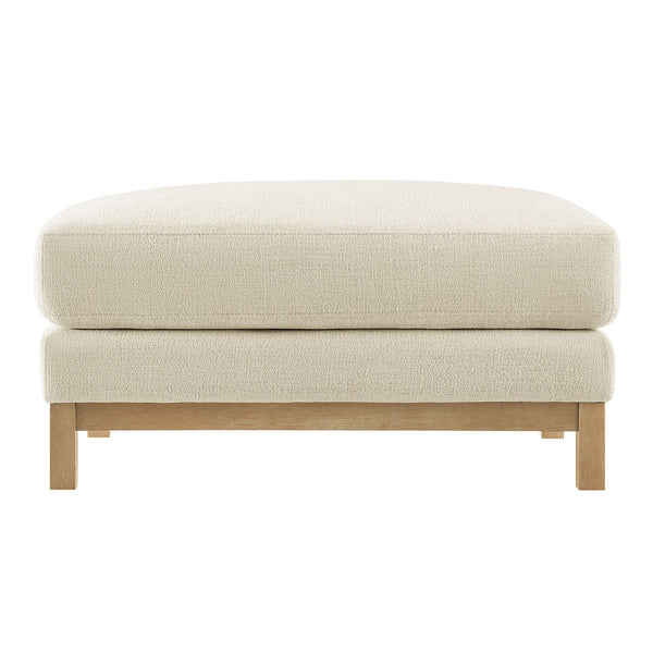 Modway Furniture Roscoe Fabric Ottoman - Plush Rectangular Design with Durable Chenille Upholstery for Comfort & Style Ivory EEI-7330-IVO