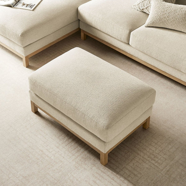 Modway Furniture Roscoe Fabric Ottoman - Plush Rectangular Design with Durable Chenille Upholstery for Comfort & Style Ivory EEI-7330-IVO