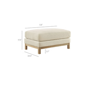 Modway Furniture Roscoe Fabric Ottoman - Plush Rectangular Design with Durable Chenille Upholstery for Comfort & Style Ivory EEI-7330-IVO