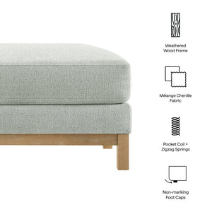 Modway Furniture Roscoe Fabric Ottoman - Plush Rectangular Design with Durable Chenille Upholstery for Comfort & Style Mist EEI-7330-MST