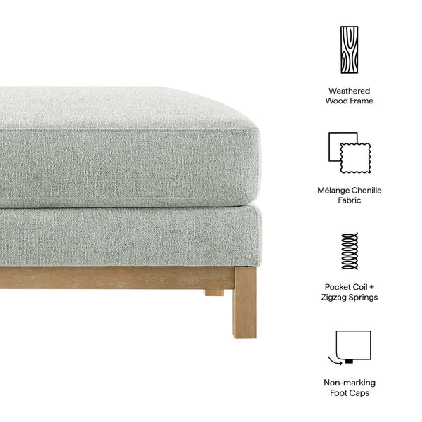 Modway Furniture Roscoe Fabric Ottoman - Plush Rectangular Design with Durable Chenille Upholstery for Comfort & Style Mist EEI-7330-MST