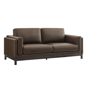Modway Furniture Roscoe 81-Inch Vegan Leather Sofa - Stylish, Comfortable, and Versatile Seating for Any Space Espresso EEI-7335-ESP