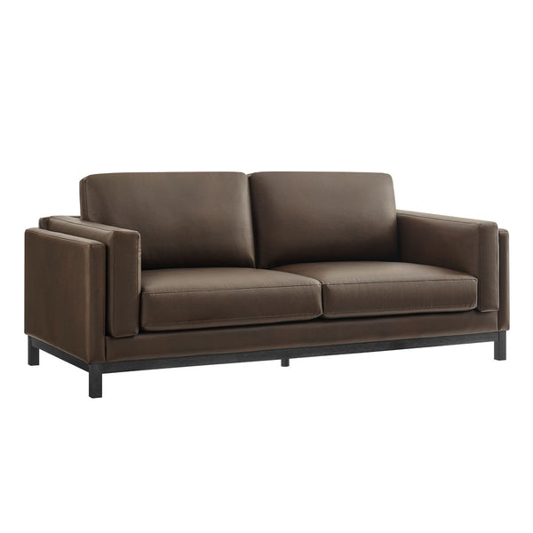 Modway Furniture Roscoe 81-Inch Vegan Leather Sofa - Stylish, Comfortable, and Versatile Seating for Any Space Espresso EEI-7335-ESP