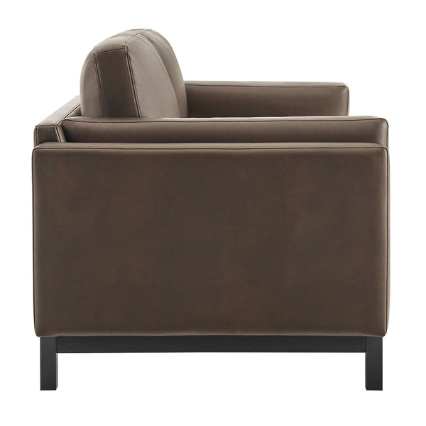 Modway Furniture Roscoe 81-Inch Vegan Leather Sofa - Stylish, Comfortable, and Versatile Seating for Any Space Espresso EEI-7335-ESP