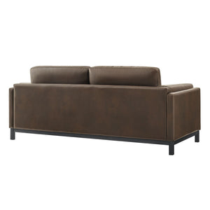 Modway Furniture Roscoe 81-Inch Vegan Leather Sofa - Stylish, Comfortable, and Versatile Seating for Any Space Espresso EEI-7335-ESP