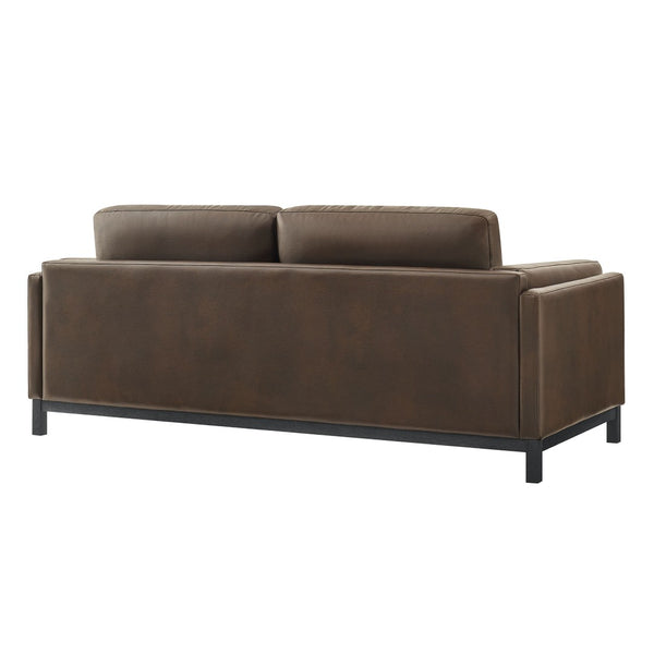 Modway Furniture Roscoe 81-Inch Vegan Leather Sofa - Stylish, Comfortable, and Versatile Seating for Any Space Espresso EEI-7335-ESP