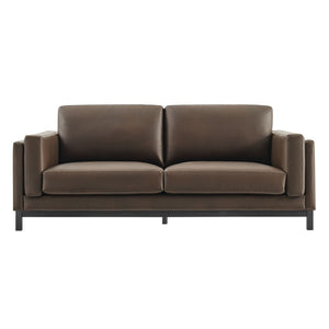 Modway Furniture Roscoe 81-Inch Vegan Leather Sofa - Stylish, Comfortable, and Versatile Seating for Any Space Espresso EEI-7335-ESP