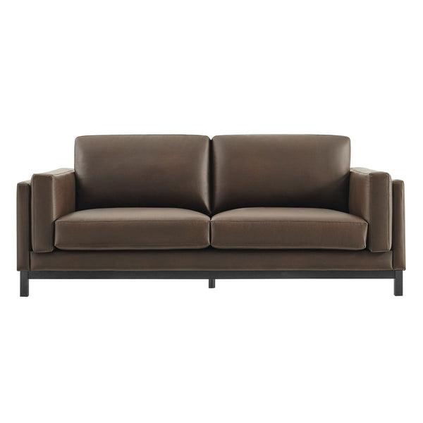 Modway Furniture Roscoe 81-Inch Vegan Leather Sofa - Stylish, Comfortable, and Versatile Seating for Any Space Espresso EEI-7335-ESP