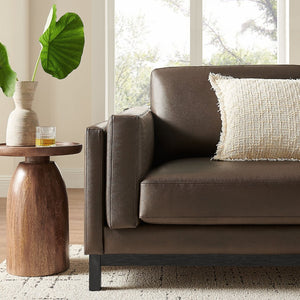 Modway Furniture Roscoe 81-Inch Vegan Leather Sofa - Stylish, Comfortable, and Versatile Seating for Any Space Espresso EEI-7335-ESP