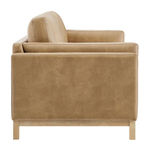 Modway Furniture Roscoe 81-Inch Vegan Leather Sofa - Stylish, Comfortable, and Versatile Seating for Any Space Toast EEI-7335-TST