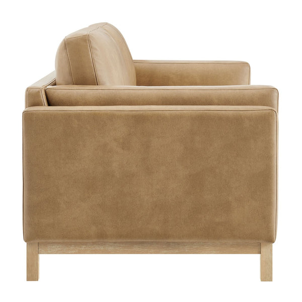 Modway Furniture Roscoe 81-Inch Vegan Leather Sofa - Stylish, Comfortable, and Versatile Seating for Any Space Toast EEI-7335-TST