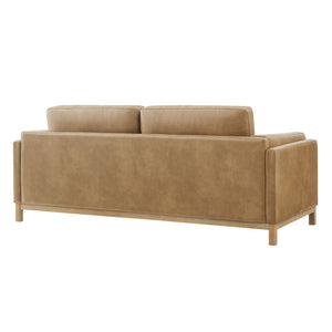 Modway Furniture Roscoe 81-Inch Vegan Leather Sofa - Stylish, Comfortable, and Versatile Seating for Any Space Toast EEI-7335-TST
