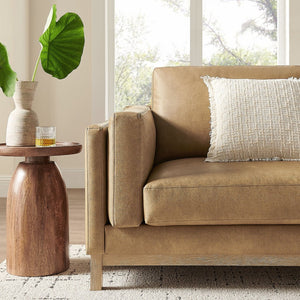 Modway Furniture Roscoe 81-Inch Vegan Leather Sofa - Stylish, Comfortable, and Versatile Seating for Any Space Toast EEI-7335-TST