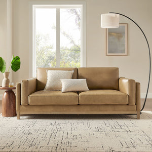 Modway Furniture Roscoe 81-Inch Vegan Leather Sofa - Stylish, Comfortable, and Versatile Seating for Any Space Toast EEI-7335-TST