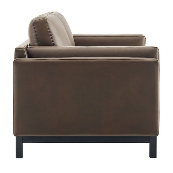 Modway Furniture Roscoe 63 Inch Vegan Leather Loveseat – Timeless Comfort and Style Perfect for Any Space Espresso EEI-7336-ESP