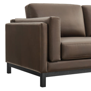 Modway Furniture Roscoe 63 Inch Vegan Leather Loveseat – Timeless Comfort and Style Perfect for Any Space Espresso EEI-7336-ESP