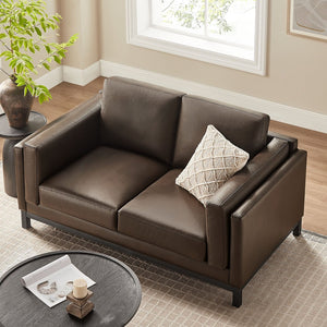 Modway Furniture Roscoe 63 Inch Vegan Leather Loveseat – Timeless Comfort and Style Perfect for Any Space Espresso EEI-7336-ESP