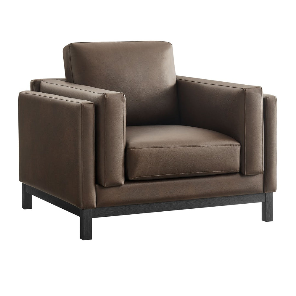 Modway Furniture Roscoe Vegan Leather Armchair - Plush Comfort, Durable Design, Perfect for Modern Living Spaces Espresso EEI-7337-ESP