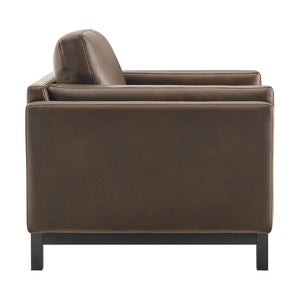 Modway Furniture Roscoe Vegan Leather Armchair - Plush Comfort, Durable Design, Perfect for Modern Living Spaces Espresso EEI-7337-ESP