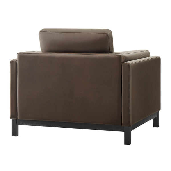 Modway Furniture Roscoe Vegan Leather Armchair - Plush Comfort, Durable Design, Perfect for Modern Living Spaces Espresso EEI-7337-ESP