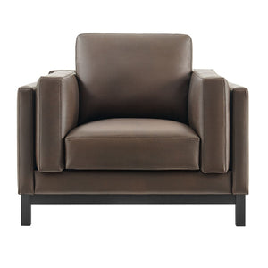Modway Furniture Roscoe Vegan Leather Armchair - Plush Comfort, Durable Design, Perfect for Modern Living Spaces Espresso EEI-7337-ESP