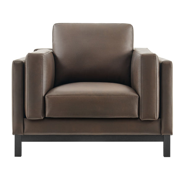 Modway Furniture Roscoe Vegan Leather Armchair - Plush Comfort, Durable Design, Perfect for Modern Living Spaces Espresso EEI-7337-ESP