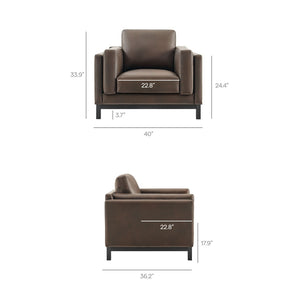 Modway Furniture Roscoe Vegan Leather Armchair - Plush Comfort, Durable Design, Perfect for Modern Living Spaces Espresso EEI-7337-ESP