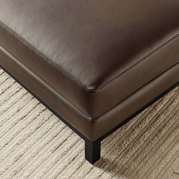 Modway Furniture Roscoe Vegan Leather Ottoman - Stylish Versatile Seating and Footstool for Modern or Classic Décor Espresso EEI-7338-ESP