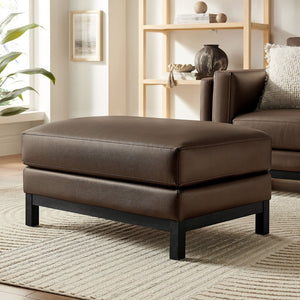 Modway Furniture Roscoe Vegan Leather Ottoman - Stylish Versatile Seating and Footstool for Modern or Classic Décor Espresso EEI-7338-ESP