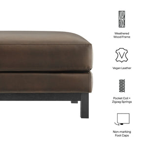Modway Furniture Roscoe Vegan Leather Ottoman - Stylish Versatile Seating and Footstool for Modern or Classic Décor Espresso EEI-7338-ESP