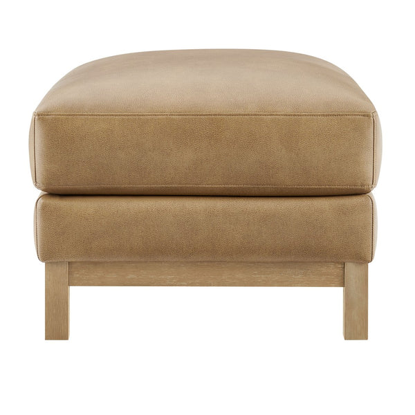 Modway Furniture Roscoe Vegan Leather Ottoman - Stylish Versatile Seating and Footstool for Modern or Classic Décor Toast EEI-7338-TST