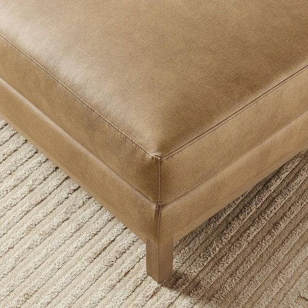 Modway Furniture Roscoe Vegan Leather Ottoman - Stylish Versatile Seating and Footstool for Modern or Classic Décor Toast EEI-7338-TST