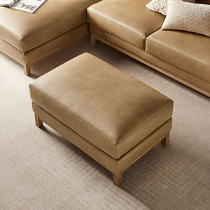 Modway Furniture Roscoe Vegan Leather Ottoman - Stylish Versatile Seating and Footstool for Modern or Classic Décor Toast EEI-7338-TST