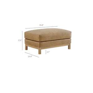 Modway Furniture Roscoe Vegan Leather Ottoman - Stylish Versatile Seating and Footstool for Modern or Classic Décor Toast EEI-7338-TST