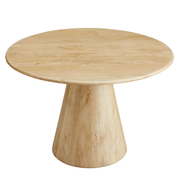 Modway Furniture Sabelle 47" Round Wood Dining Table - Solid Mango, Modern Pedestal Base, Seats 4, Natural Finish EEI-7343-NAT
