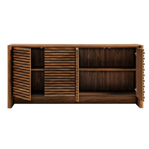 Modway Furniture Emric Wave Sideboard - 66" Contemporary 4-Door Storage Solution for Dining & Living Spaces EEI-7346-WAL