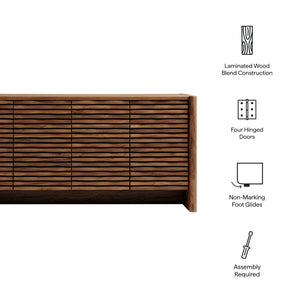 Modway Furniture Emric Wave Sideboard - 66" Contemporary 4-Door Storage Solution for Dining & Living Spaces EEI-7346-WAL
