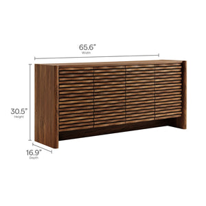 Modway Furniture Emric Wave Sideboard - 66" Contemporary 4-Door Storage Solution for Dining & Living Spaces EEI-7346-WAL