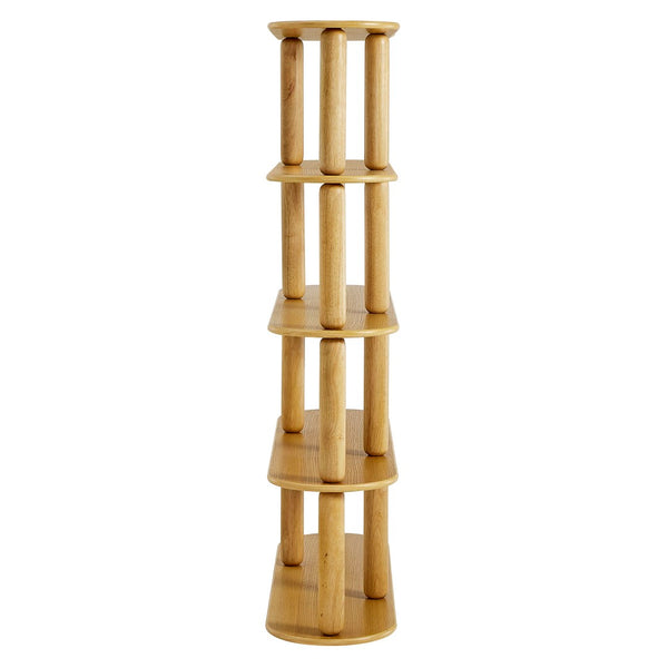Modway Furniture Arcus 4-Tier Oval Wood Bookshelf – Elegant Oak Design for Stylish Storage in Any Room, 60" Tall EEI-7347-OAK