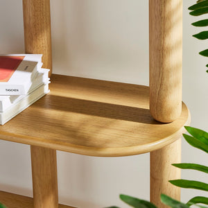 Modway Furniture Arcus 4-Tier Oval Wood Bookshelf – Elegant Oak Design for Stylish Storage in Any Room, 60" Tall EEI-7347-OAK
