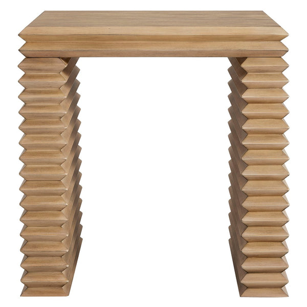 Modway Furniture Canto 24" Square Stacked Design End Table - Elegant Weathered Oak Accent for Modern Living Spaces EEI-7349-WOA