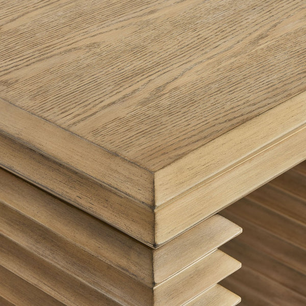 Modway Furniture Canto 24" Square Stacked Design End Table - Elegant Weathered Oak Accent for Modern Living Spaces EEI-7349-WOA