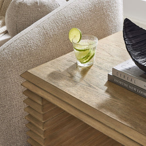 Modway Furniture Canto 24" Square Stacked Design End Table - Elegant Weathered Oak Accent for Modern Living Spaces EEI-7349-WOA