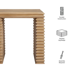 Modway Furniture Canto 24" Square Stacked Design End Table - Elegant Weathered Oak Accent for Modern Living Spaces EEI-7349-WOA