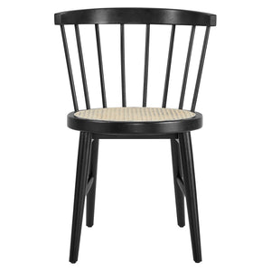 Modway Furniture Lykke Curved Spindle Back Dining Chairs Set of 2 - Modern Farmhouse Style for Comfort and Durability Black EEI-7350-BLK