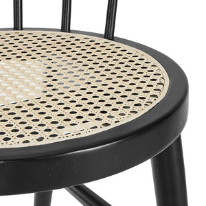 Modway Furniture Lykke Curved Spindle Back Dining Chairs Set of 2 - Modern Farmhouse Style for Comfort and Durability Black EEI-7350-BLK