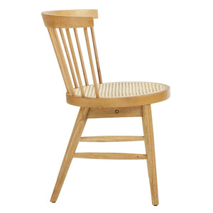 Modway Furniture Lykke Curved Spindle Back Dining Chairs Set of 2 - Modern Farmhouse Style for Comfort and Durability Natural EEI-7350-NAT