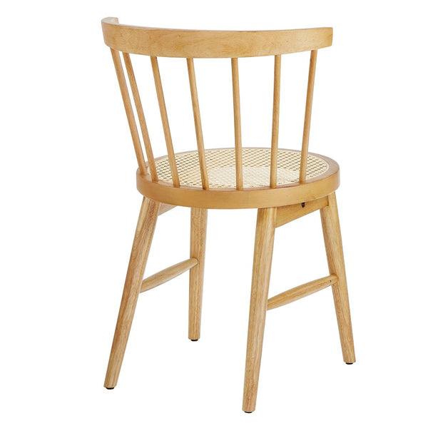 Modway Furniture Lykke Curved Spindle Back Dining Chairs Set of 2 - Modern Farmhouse Style for Comfort and Durability Natural EEI-7350-NAT