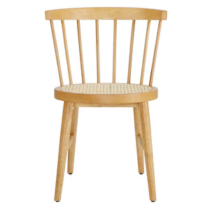 Modway Furniture Lykke Curved Spindle Back Dining Chairs Set of 2 - Modern Farmhouse Style for Comfort and Durability Natural EEI-7350-NAT